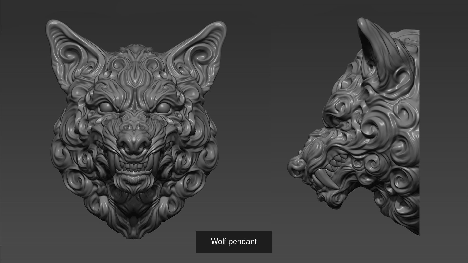 Wolf head colltction 3D Model Collection_6