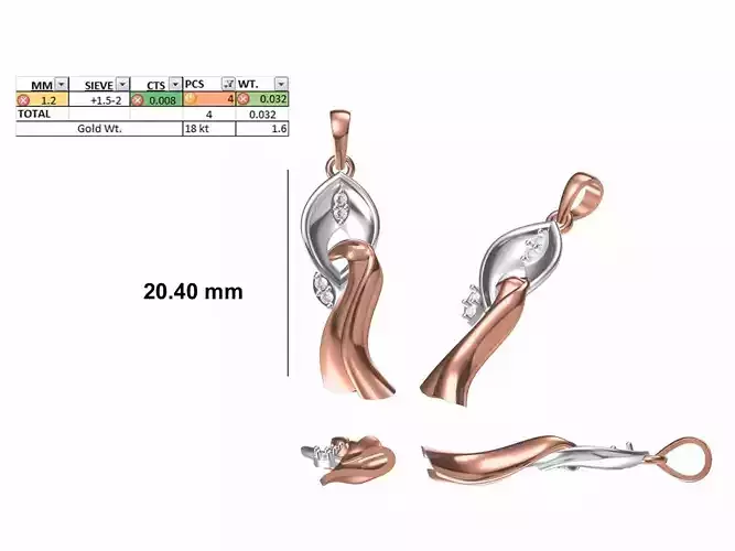 Light Weight Pendant STL OBJ FBX JCD Details