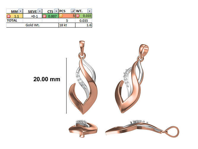 Light Weight Pendant STL OBJ FBX JCD Details 3D print model