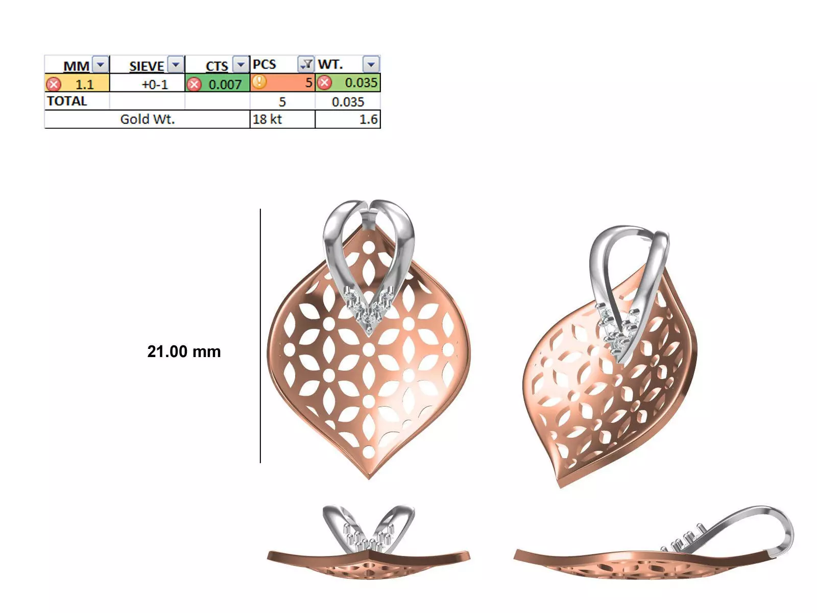 Light Weight Pendant STL OBJ FBX JCD Details 3D print model