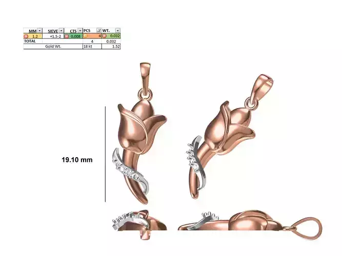 Light Weight Pendant STL OBJ FBX JCD Details