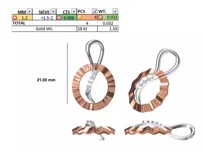 Light Weight Pendant STL OBJ FBX JCD Details