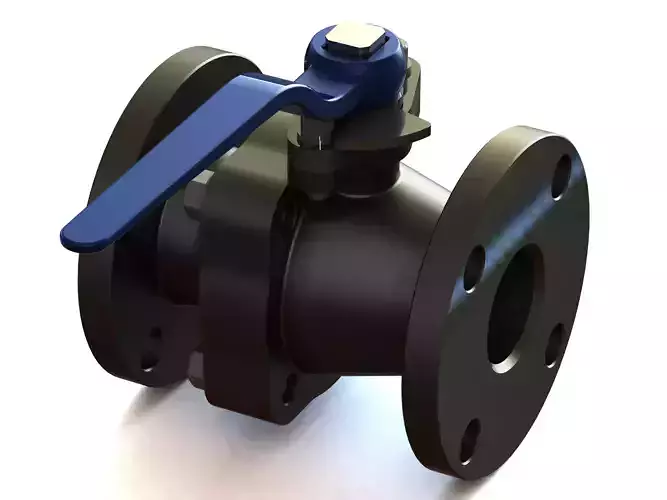 Flanged Ball Valve Assembly Free 3D model