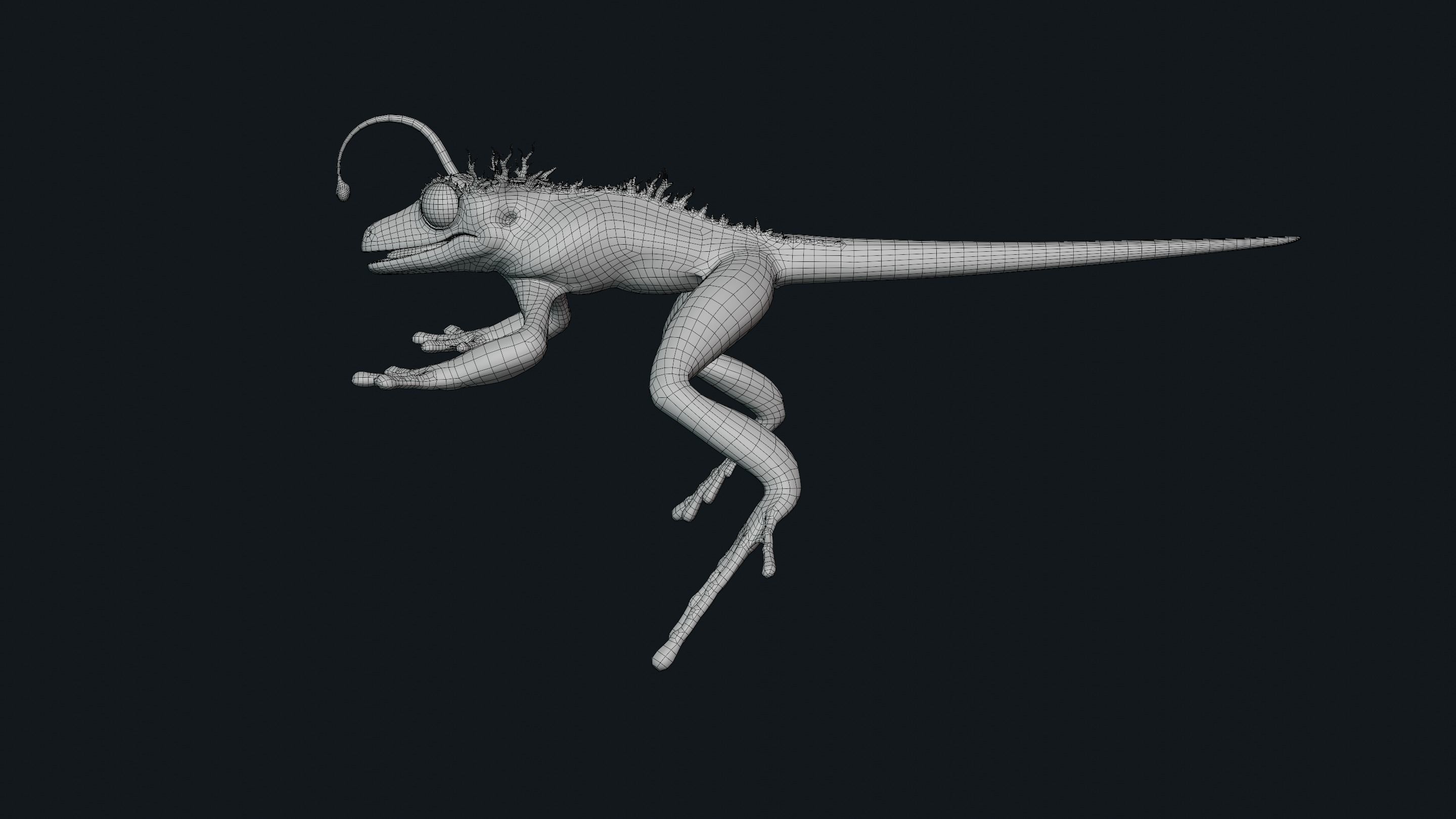 Fantasy Reptile rigged x6 color variatios Low-poly 3D model_18
