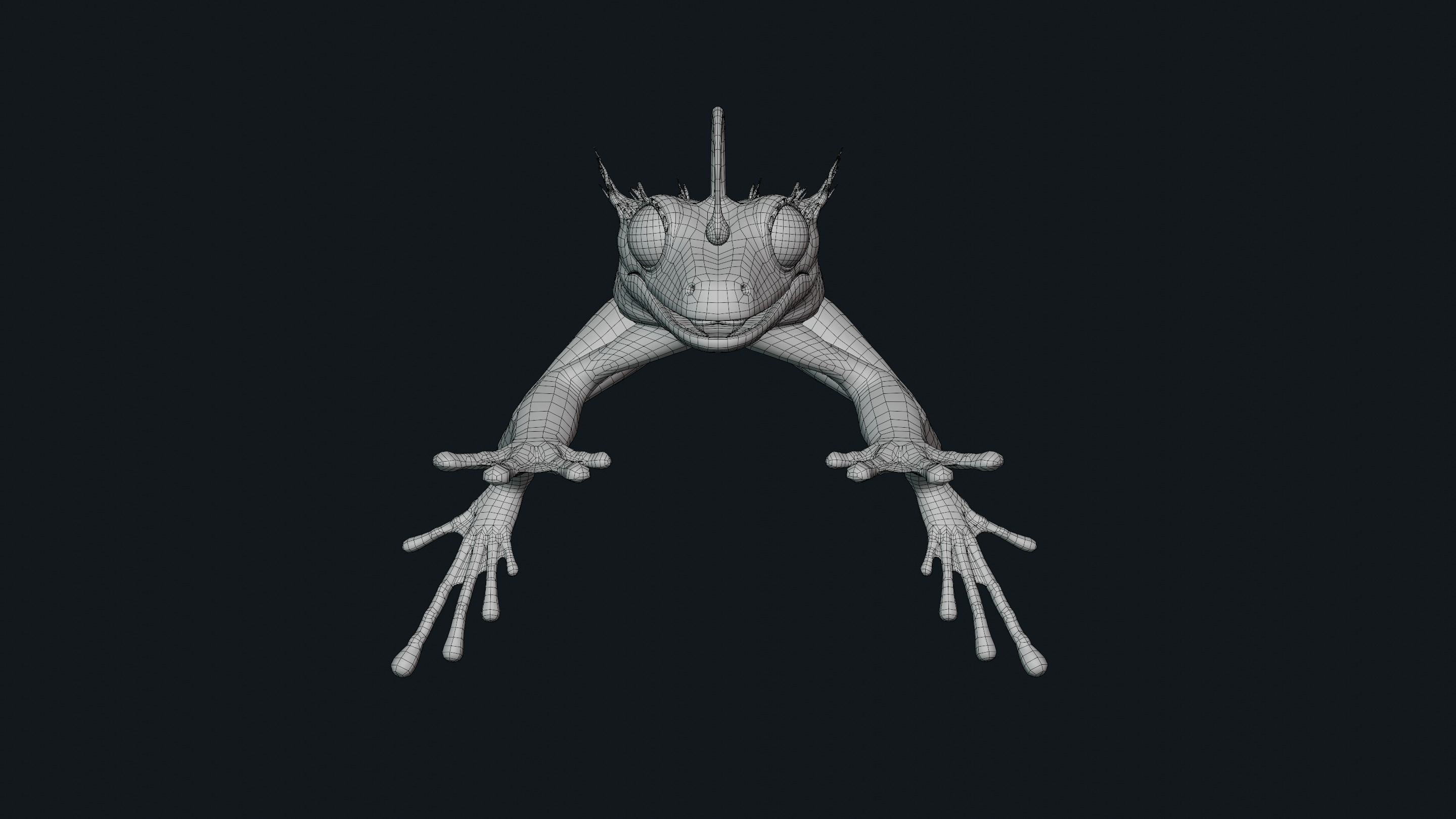 Fantasy Reptile rigged x6 color variatios Low-poly 3D model_15