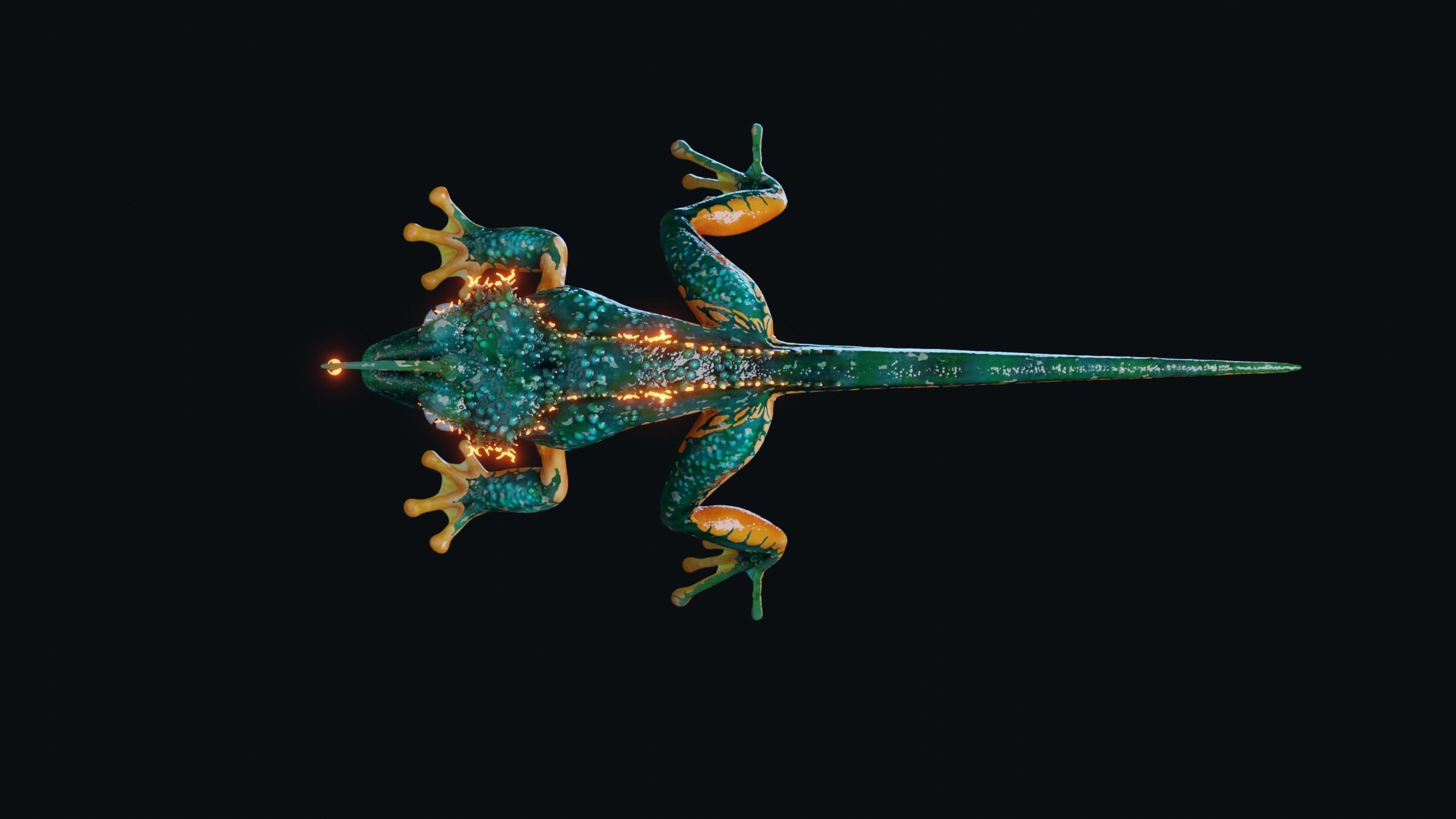 Fantasy Reptile rigged x6 color variatios Low-poly 3D model_20