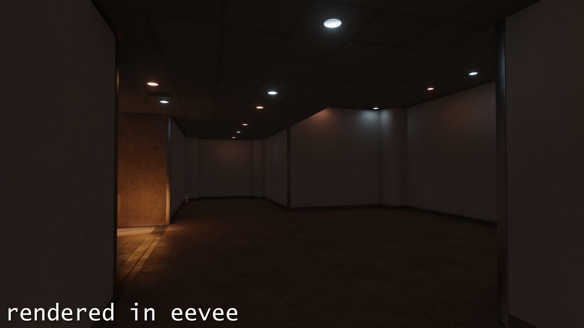 Photoreal Art Museum Gallery Sunset Elevator Hall Office Space Low-poly 3D model_7