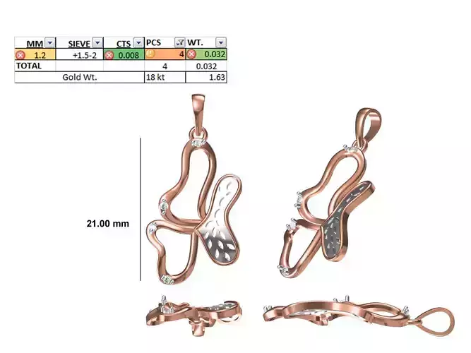 Light Weight Pendant STL OBJ FBX JCD Details