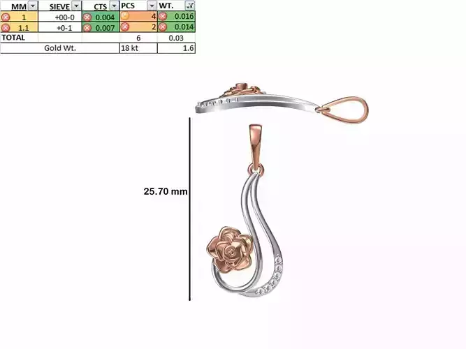 Light Weight Pendant STL OBJ FBX JCD Details