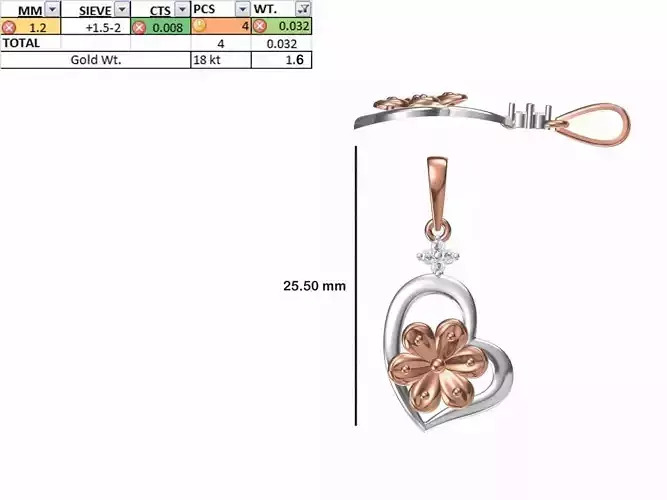 Heart Light Weight Pendant STL OBJ FBX JCD Details 3D print model