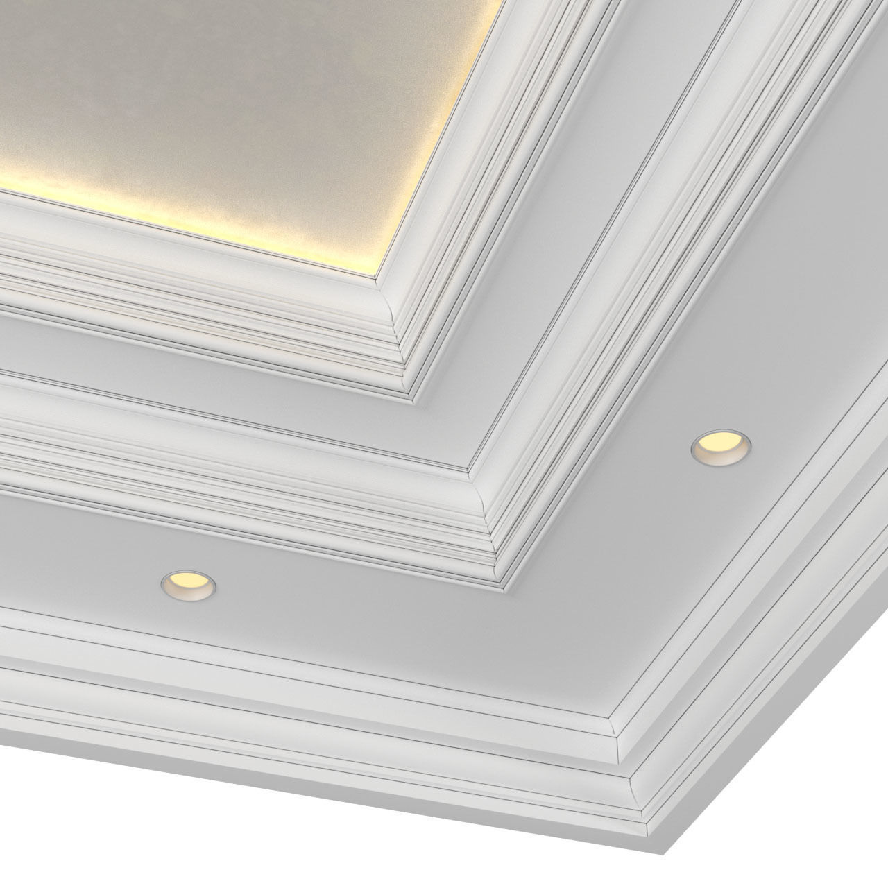 Illuminated ceiling in modern style 3D model_2