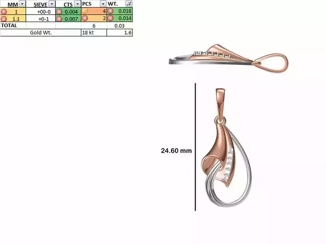 Light Weight Pendant STL OBJ FBX JCD Details