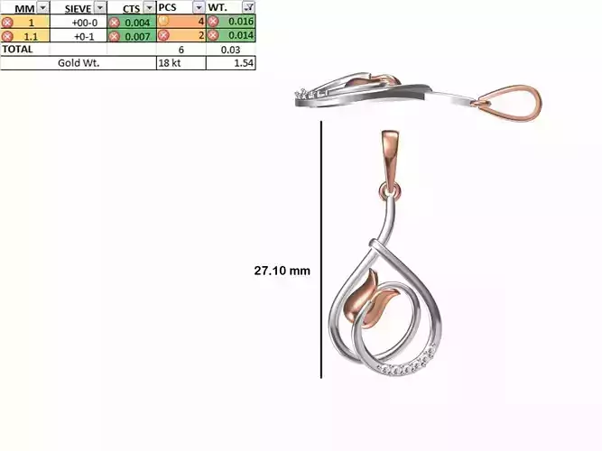 Light Weight Pendant STL OBJ FBX JCD Details