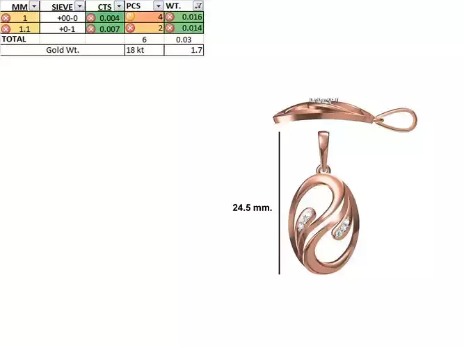 Light Weight Pendant STL OBJ FBX JCD Details