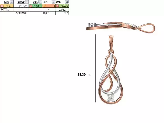 Light Weight Pendant STL OBJ FBX JCD Details