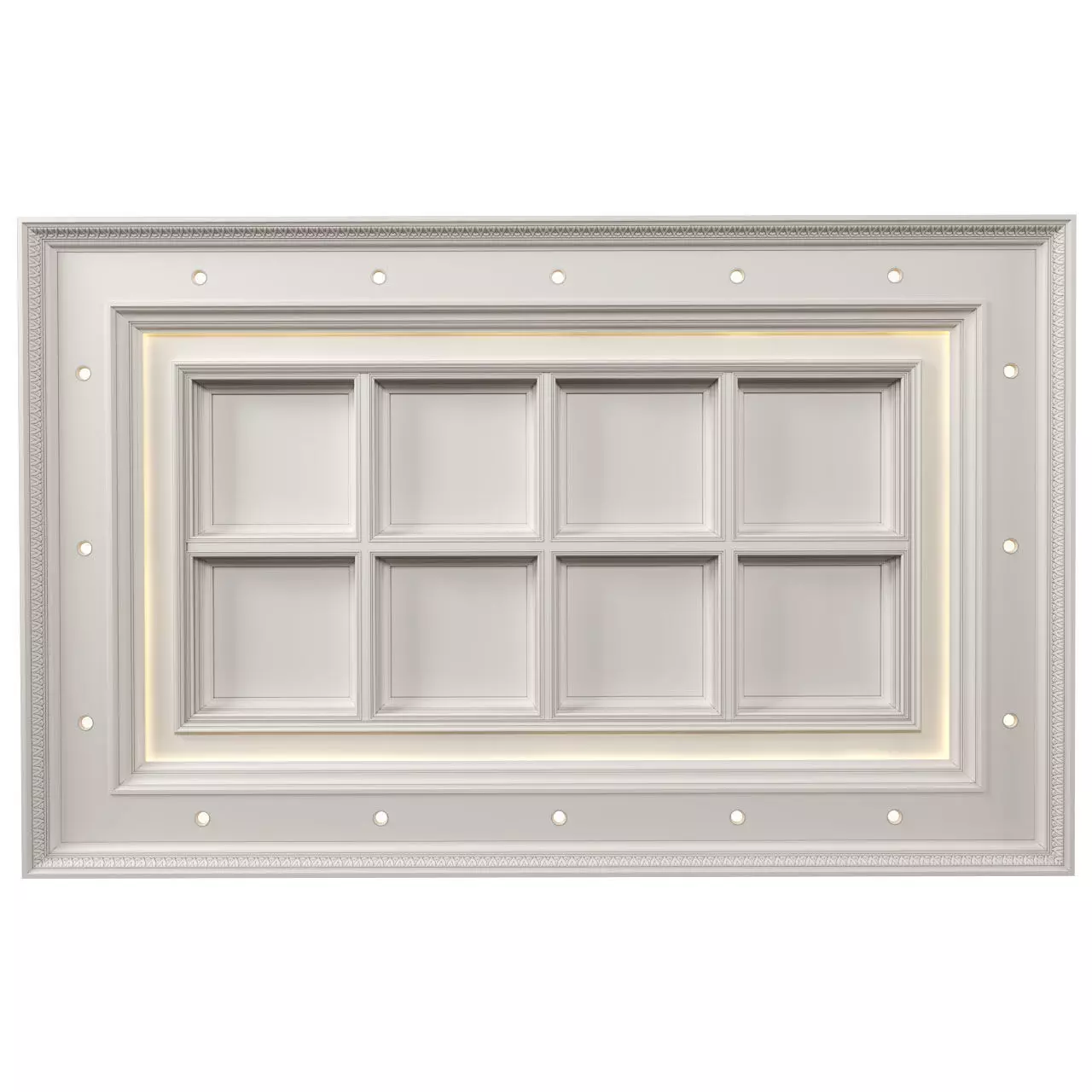 Modern coffered ceiling light 3D model_0