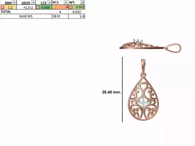Light Weight Pendant STL OBJ FBX JCD Details