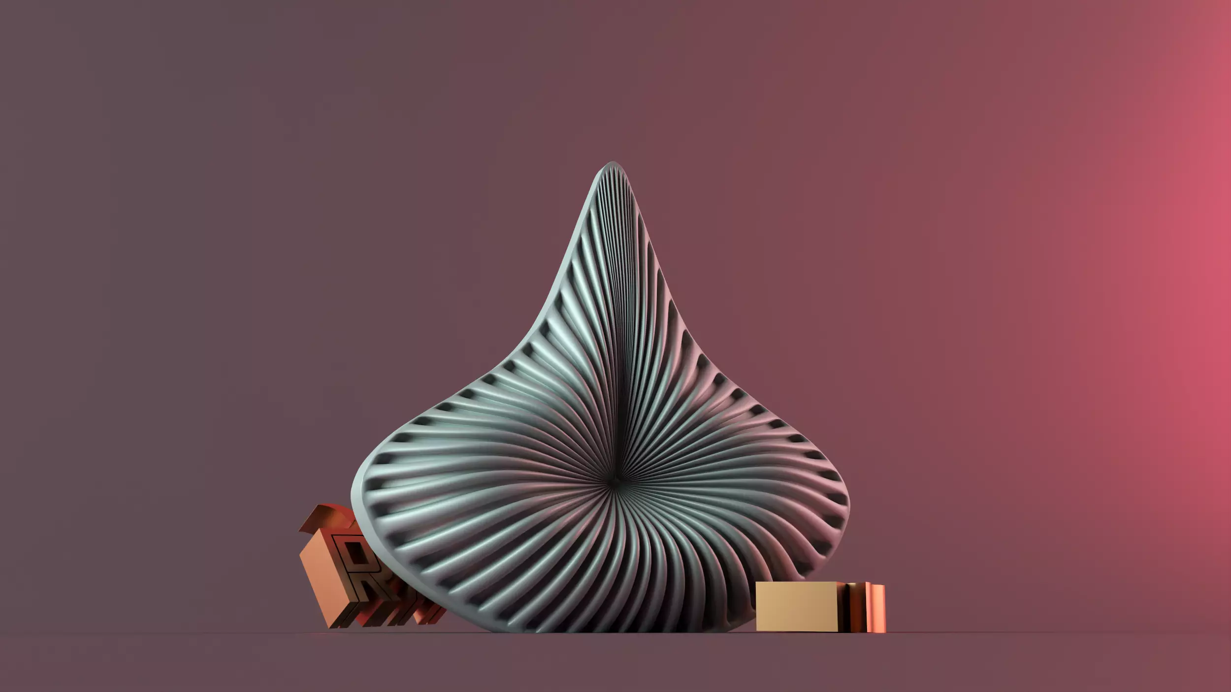 Geometric Striped Swirl Spiral Bendy Candle 3D print model_0