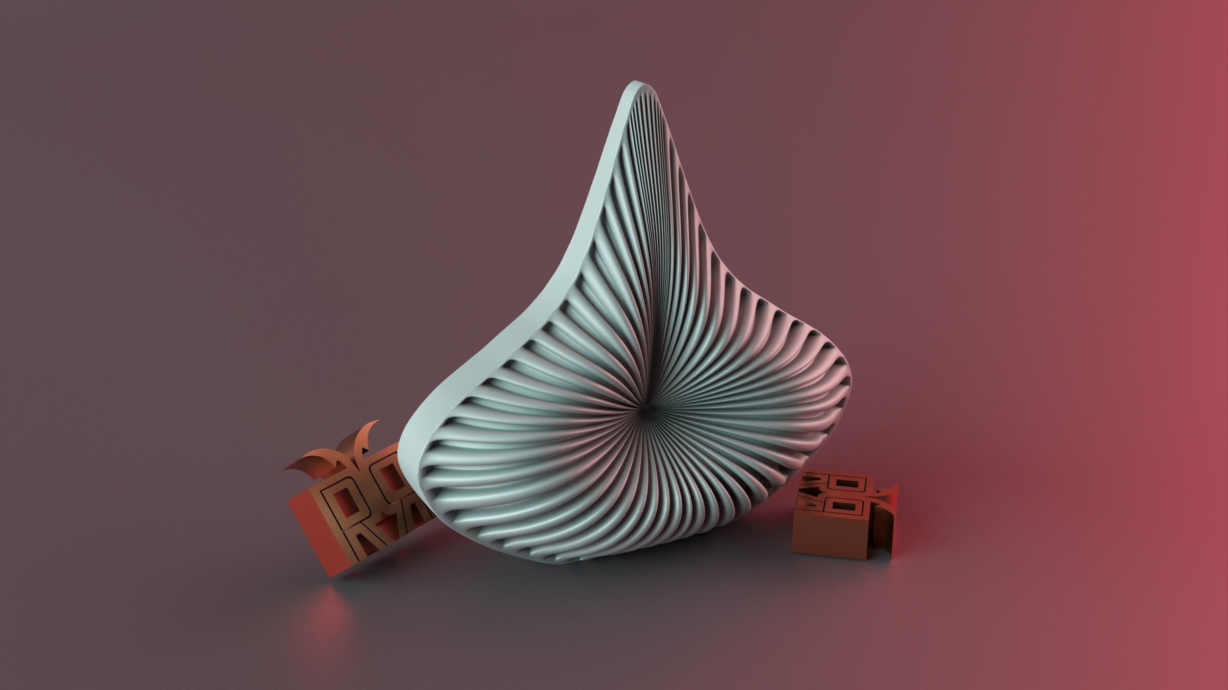 Geometric Striped Swirl Spiral Bendy Candle 3D print model_6