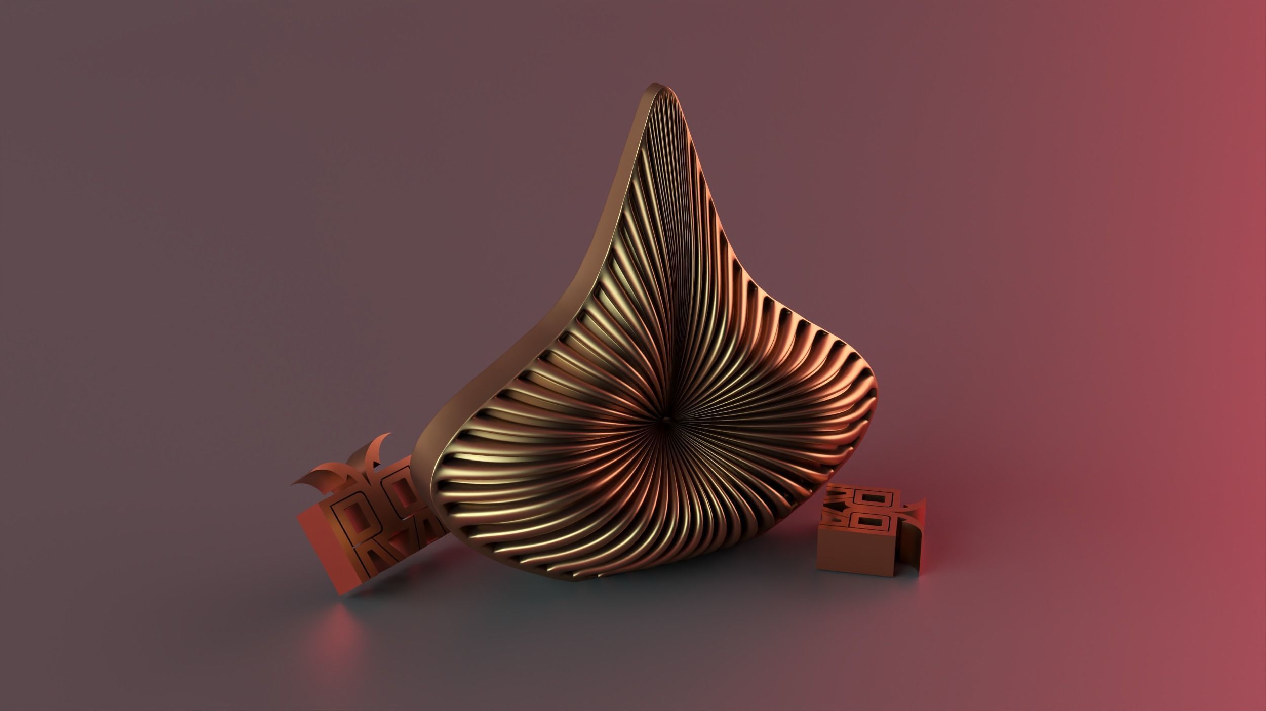 Geometric Striped Swirl Spiral Bendy Candle 3D print model_1