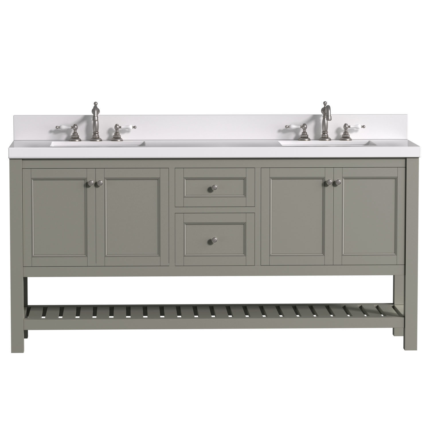 Cabinet with a washbasin in a classic style 3D model_1