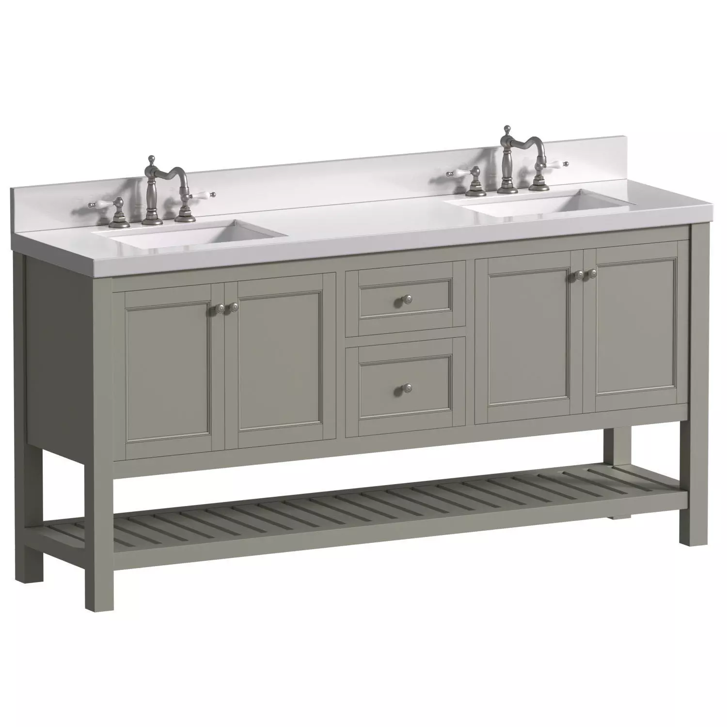 Cabinet with a washbasin in a classic style 3D model_0