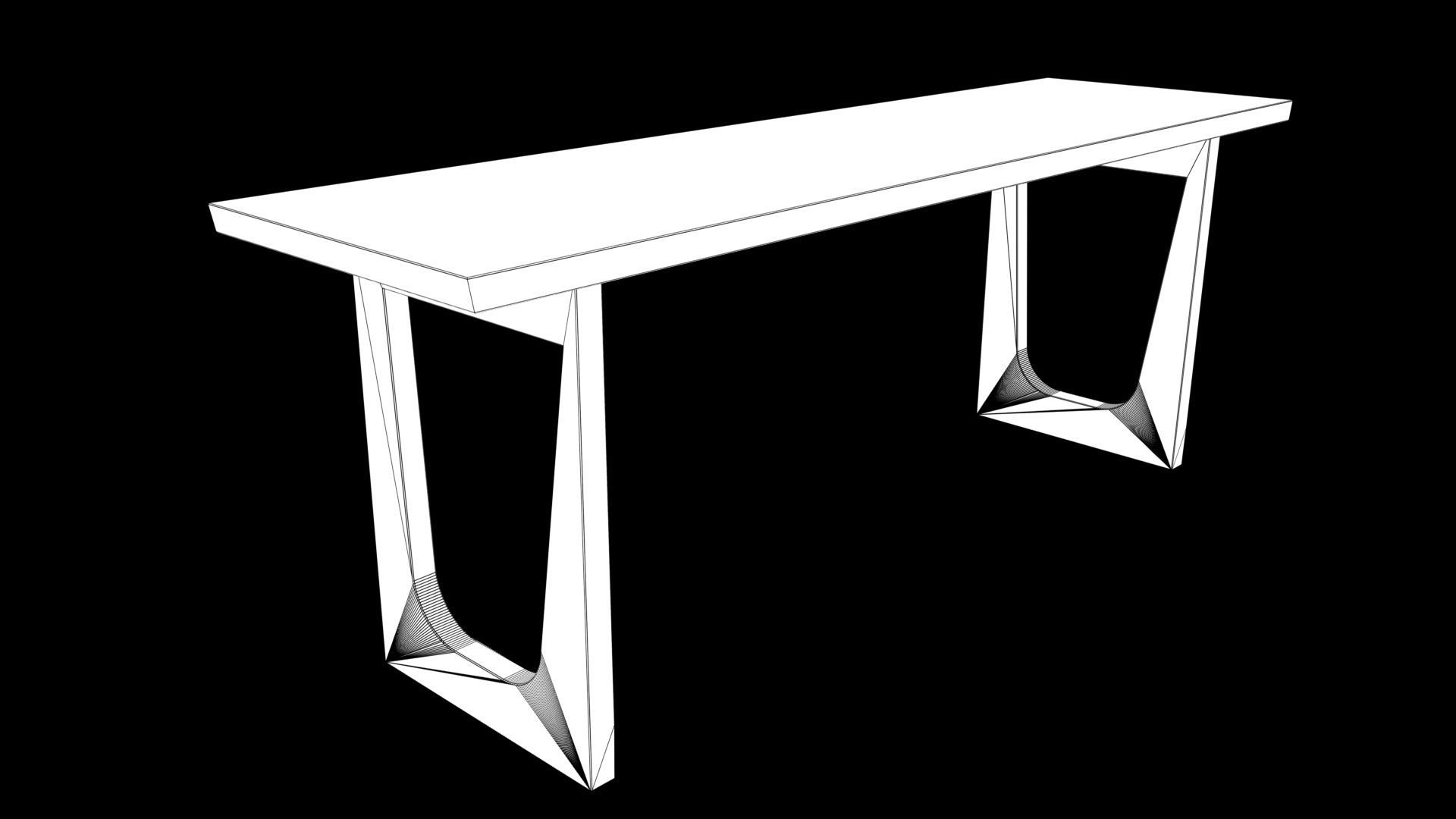 table Low-poly 3D model_10