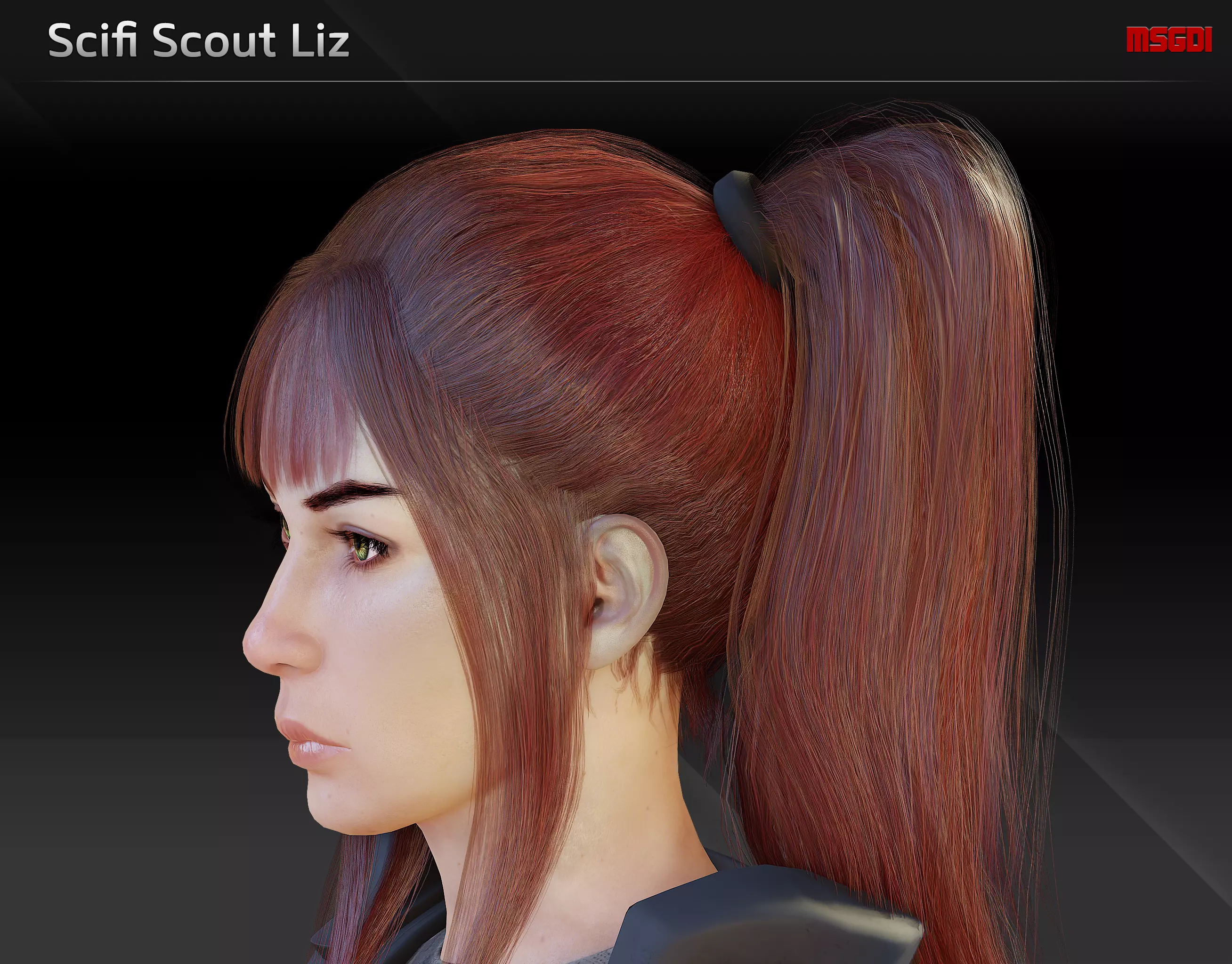 Scifi Scout Liz Low-poly 3D model_0