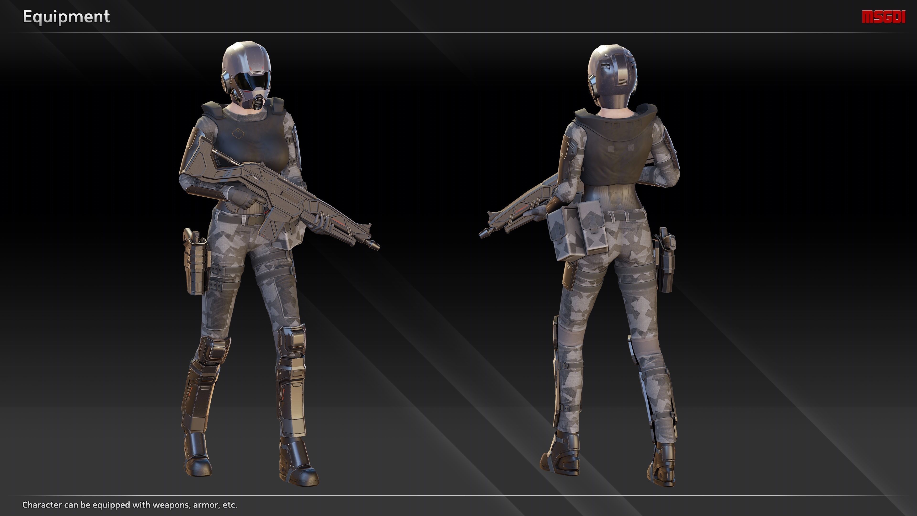 Scifi Scout Liz Low-poly 3D model_15