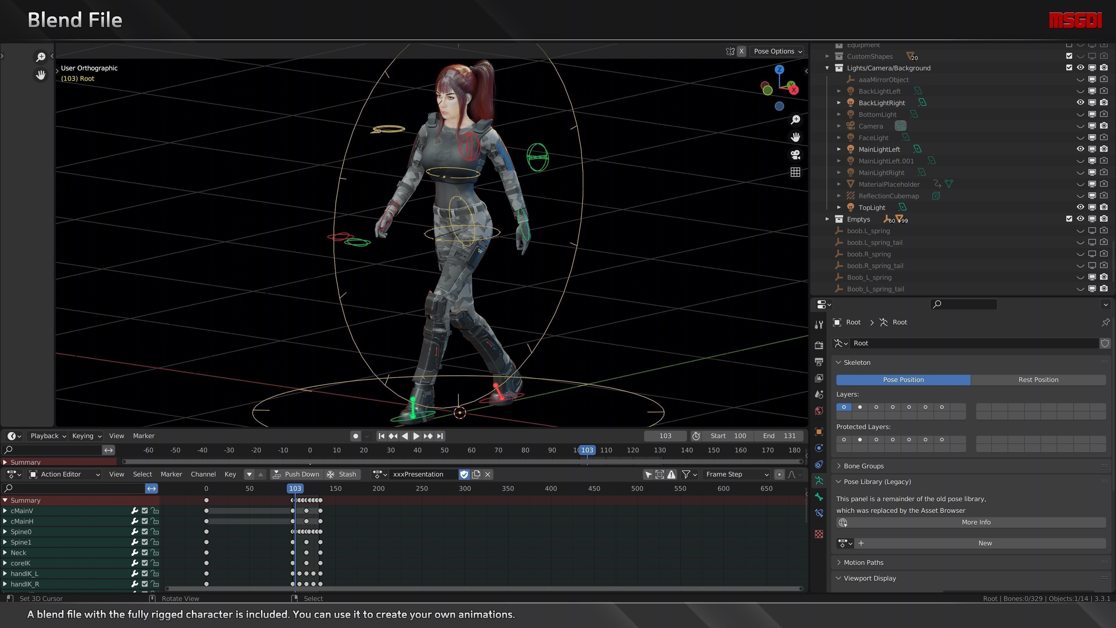 Scifi Scout Liz Low-poly 3D model_6