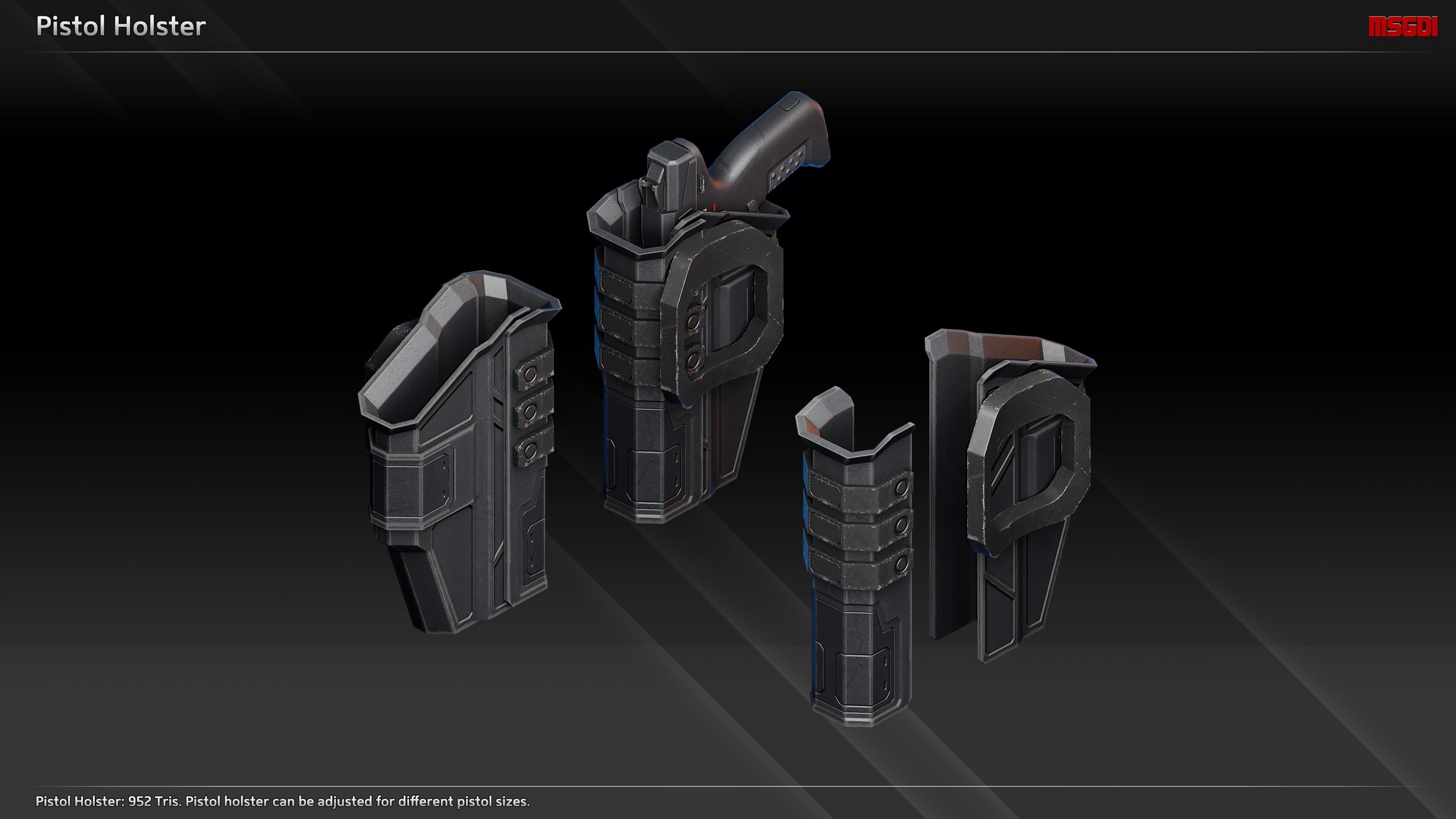 Scifi Scout Liz Low-poly 3D model_11