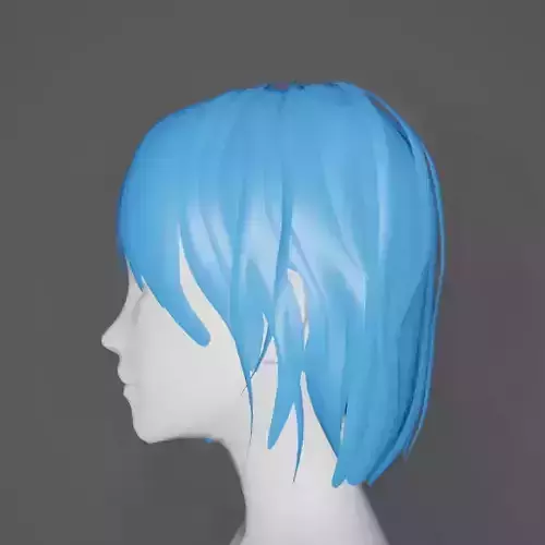 SHORT HAIR - HAIR CARD FOR FEMALE CHARACTERS Low-poly 3D model