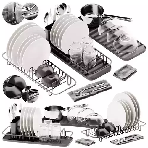 IKEA LILLHAVET Multifunctional dish rack set 3D model