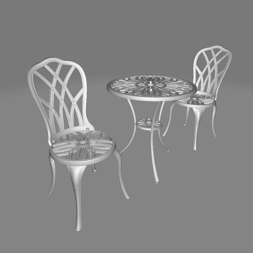 Karns Round Long Bistro Set 3D model_1