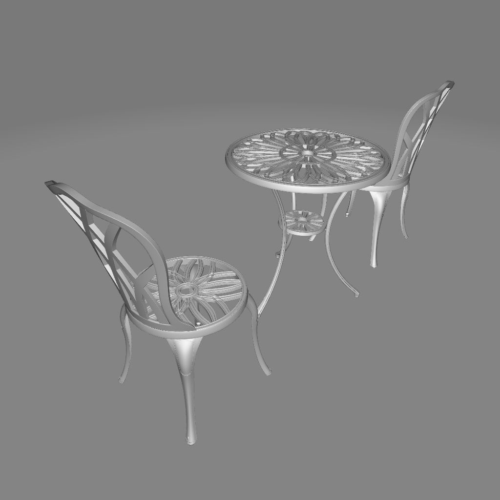 Karns Round Long Bistro Set 3D model_2