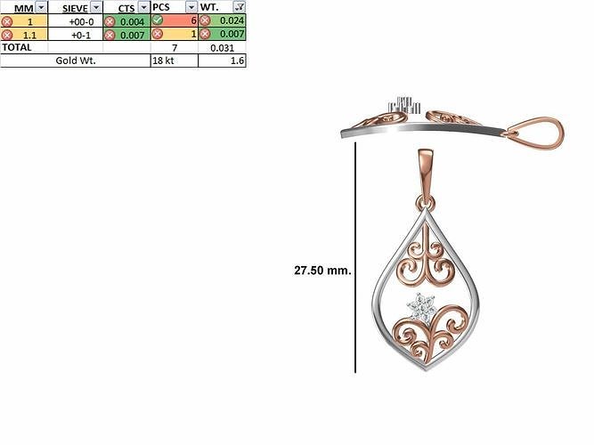 Light Weight Pendant STL OBJ FBX JCD Details 3D print model