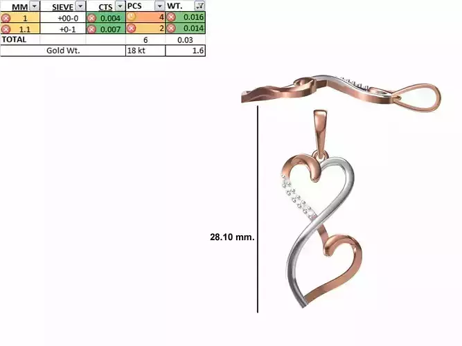 Heart Light Weight Pendant STL OBJ FBX JCD Details 3D print model