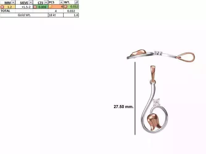 Light Weight Pendant STL OBJ FBX JCD Details