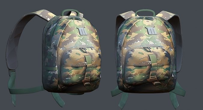 Backpack Camping Generic military human bag storqge baggage Low-poly 3D model