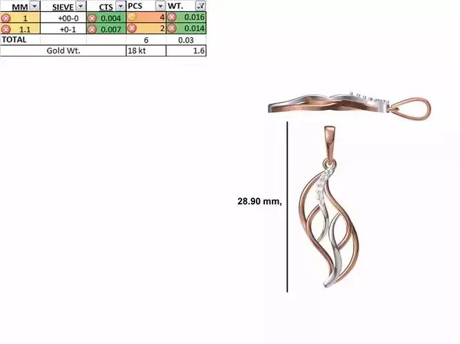 Light Weight Pendant STL OBJ FBX JCD Details