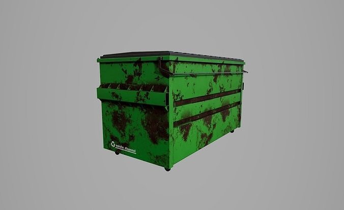 Big Trash dumpster Low-poly 3D model