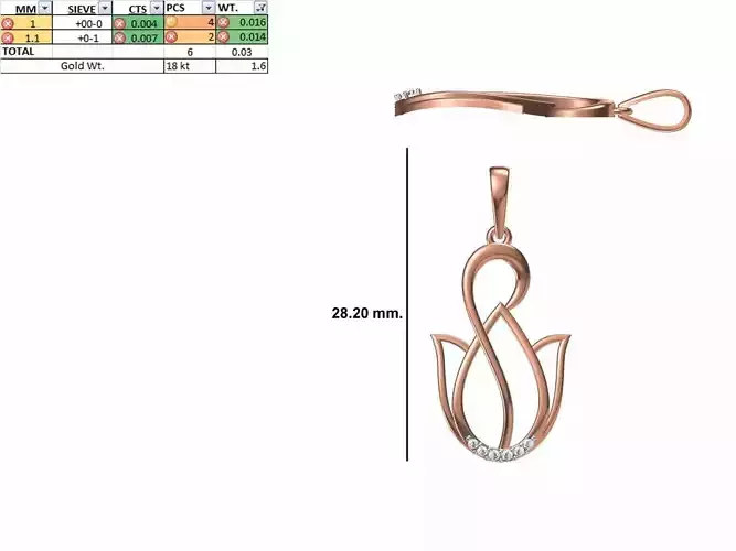Light Weight Pendant STL OBJ FBX JCD Details 3D print model
