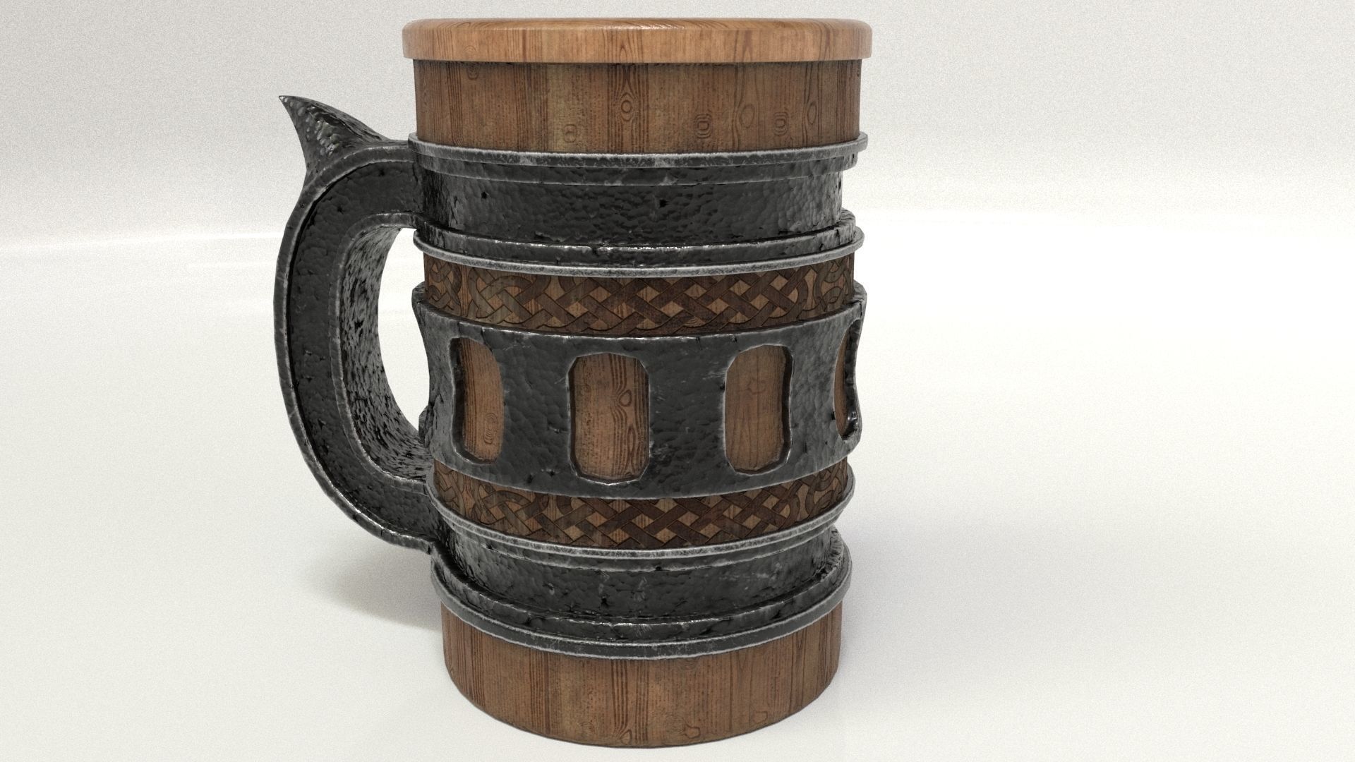 Beer Mug Low-poly 3D model_25