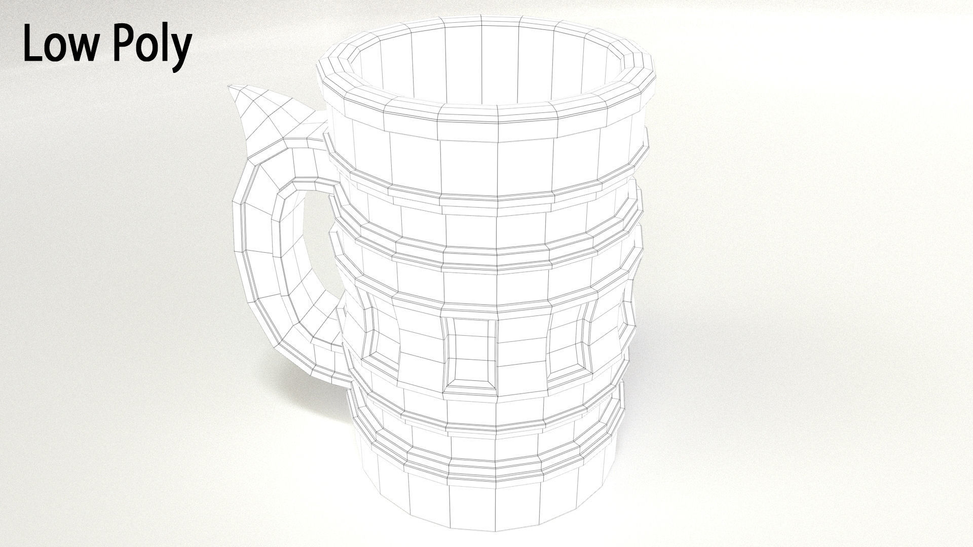 Beer Mug Low-poly 3D model_33