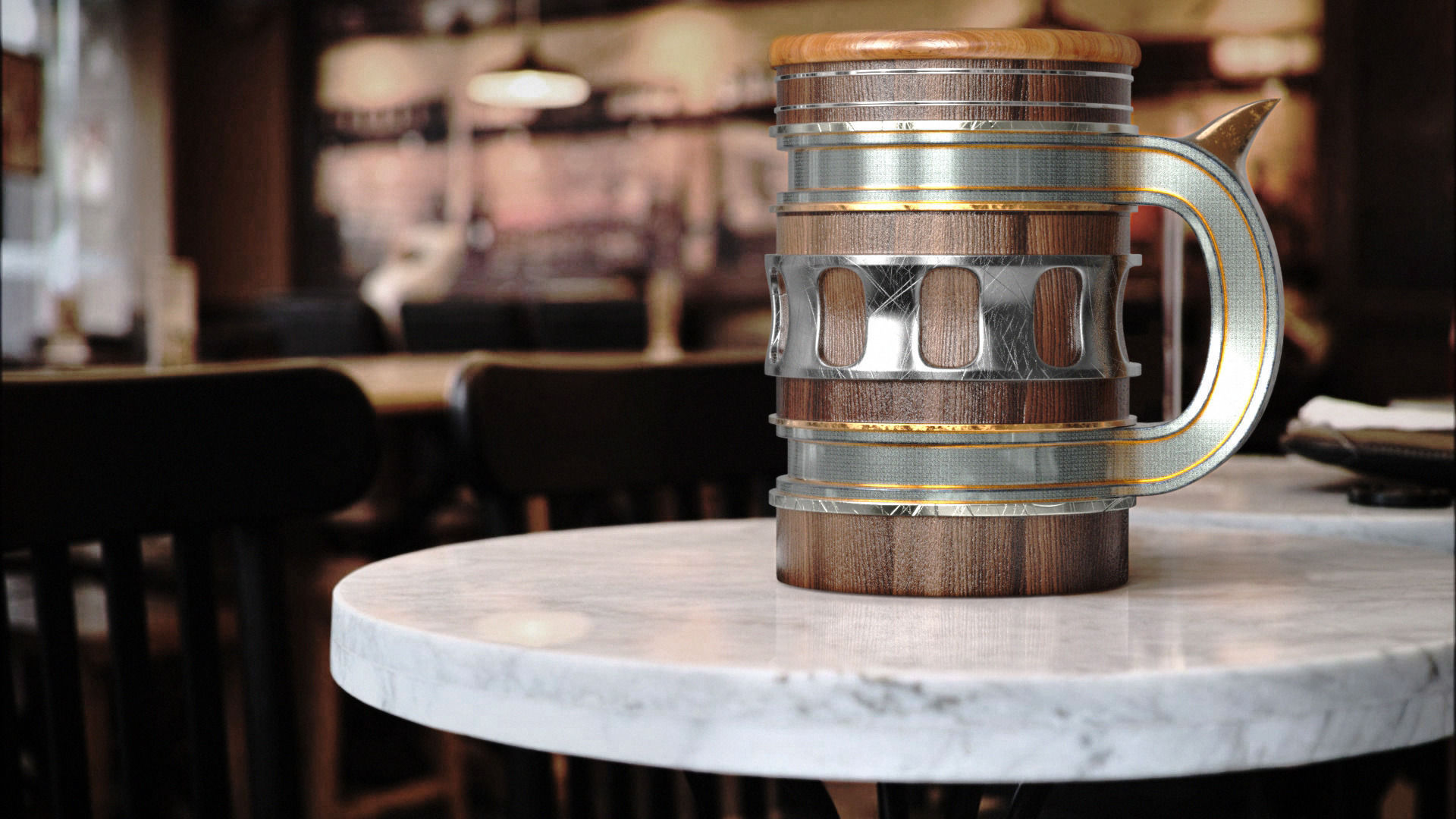 Beer Mug Low-poly 3D model_20