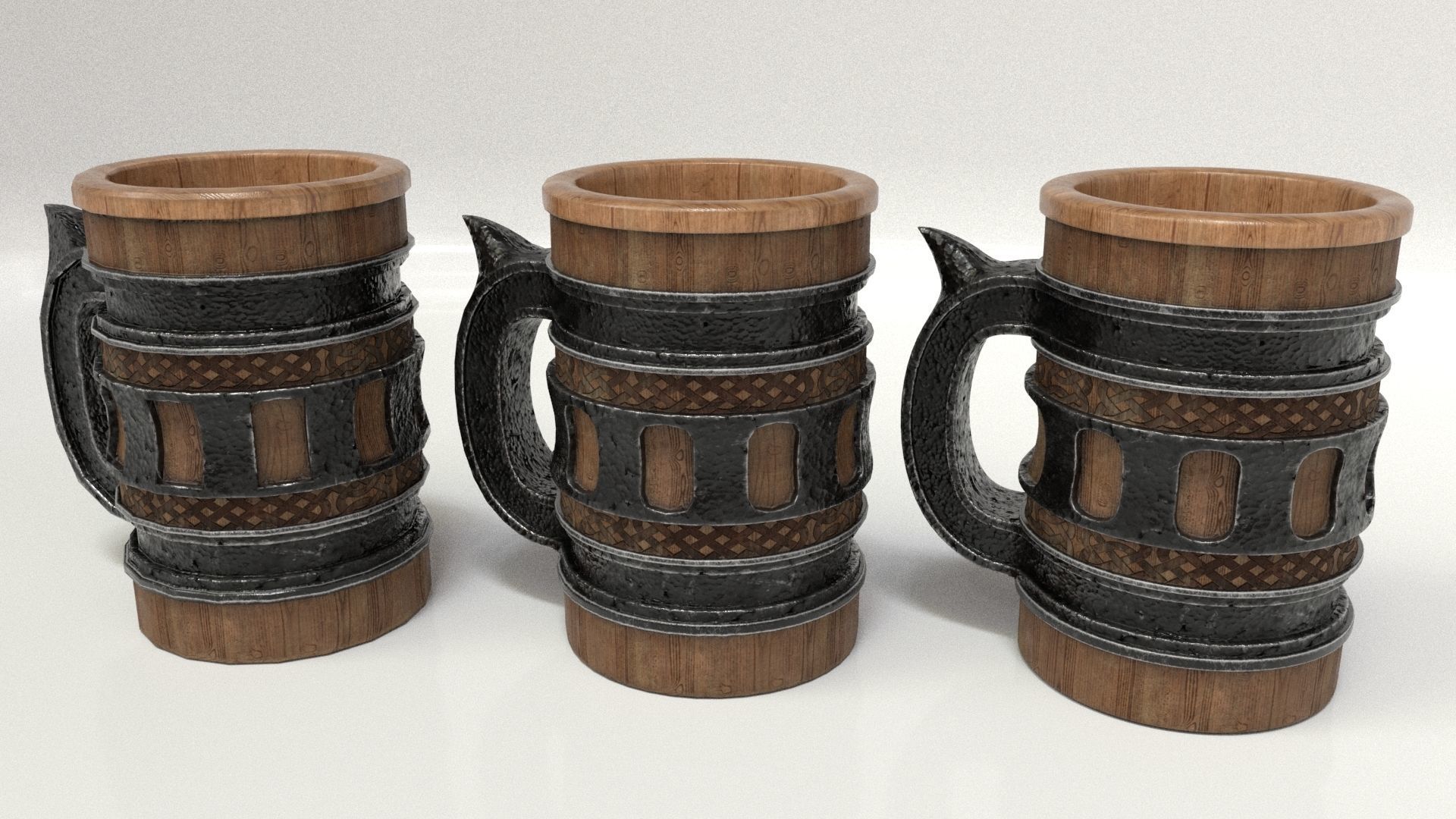 Beer Mug Low-poly 3D model_10
