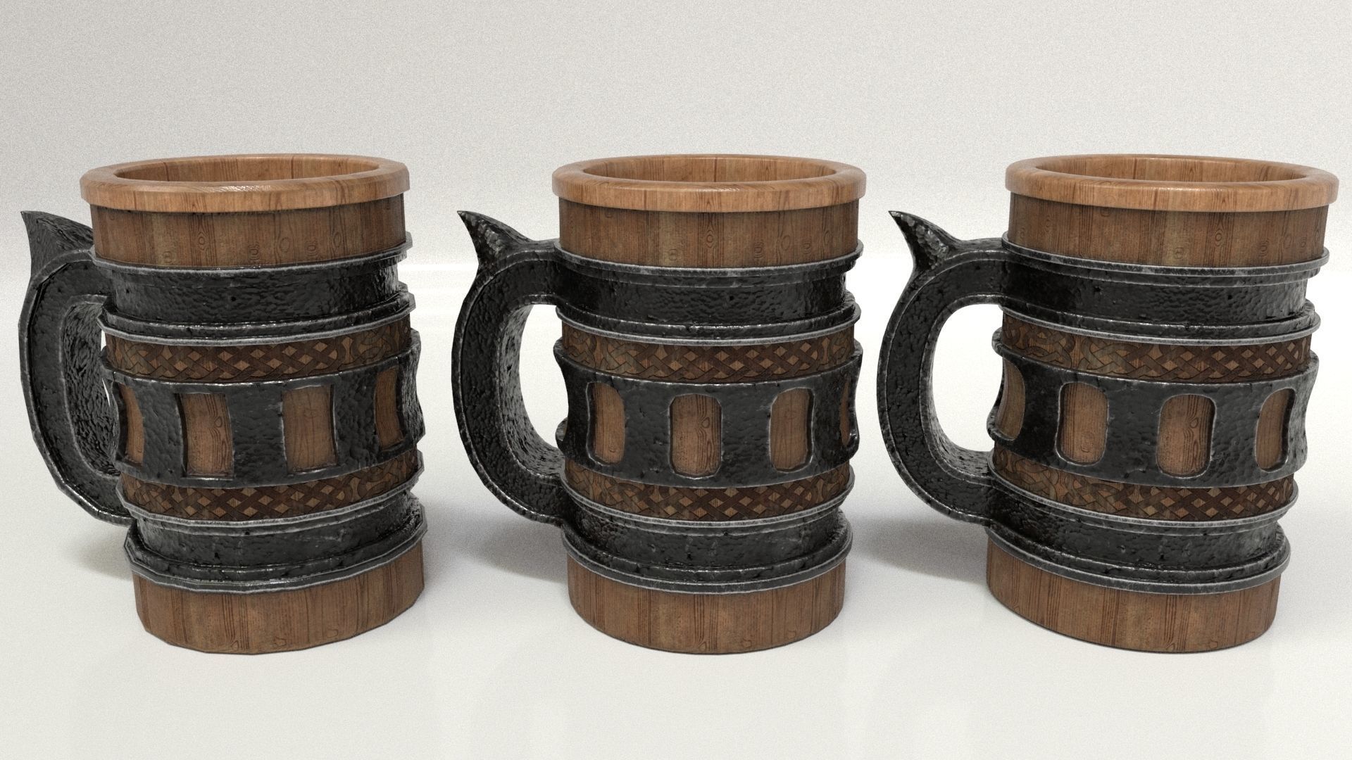 Beer Mug Low-poly 3D model_3