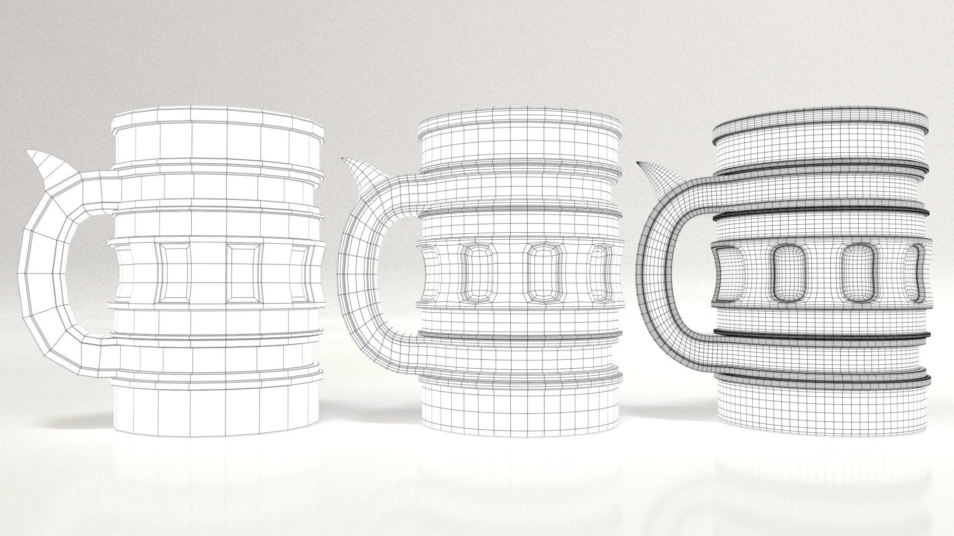 Beer Mug Low-poly 3D model_2