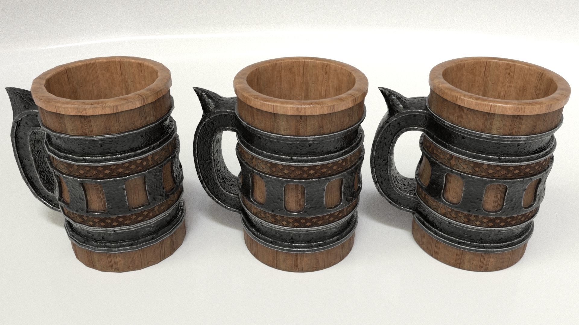 Beer Mug Low-poly 3D model_4