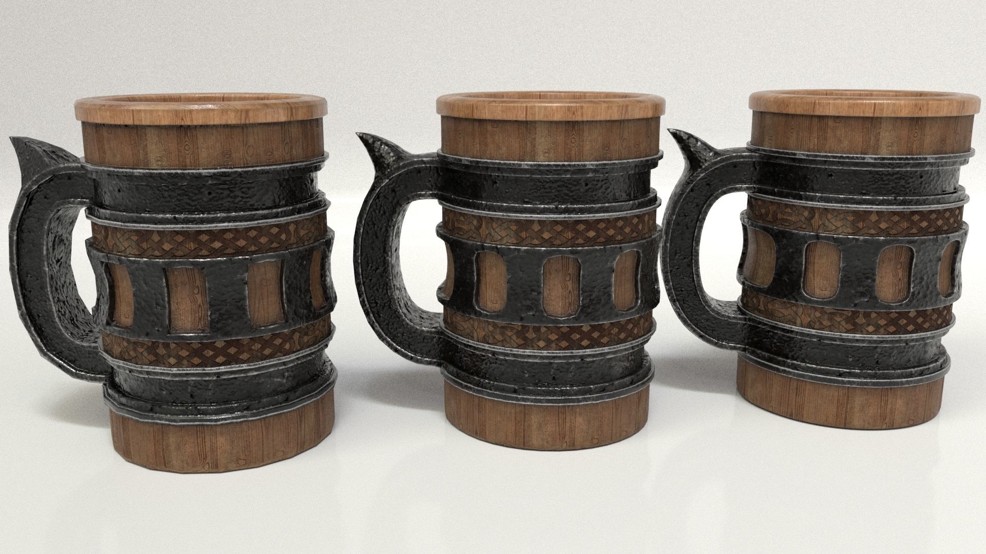 Beer Mug Low-poly 3D model_11